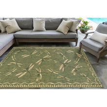 Load image into Gallery viewer, Liora Manne Carmel Dragonfly Indoor Outdoor Area Rug Green