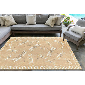 Liora Manne Carmel Dragonfly Indoor Outdoor Area Rug Sand