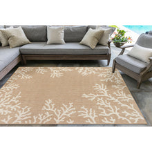 Load image into Gallery viewer, Liora Manne Carmel Coral Border Indoor Outdoor Area Rug Sand