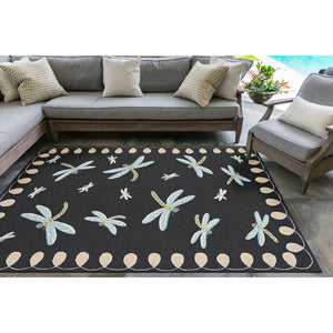 Liora Manne Frontporch Dragonfly Indoor Outdoor Area Rug Midnight