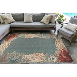 Liora Manne Riviera Reef Border Indoor Outdoor Area Rug Ocean