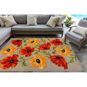 Liora Manne Ravella Icelandic Poppies Indoor Outdoor Area Rug Neutral