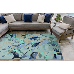 Liora Manne Capri Palm Leaf Indoor Outdoor Area Rug Blue