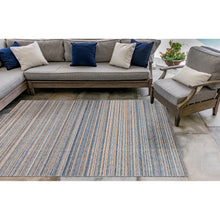 Load image into Gallery viewer, Liora Manne Dakota Stripe Indoor Outdoor Area Rug Navy