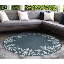 Load image into Gallery viewer, Liora Manne Carmel Coral Border Indoor Outdoor Area Rug Navy