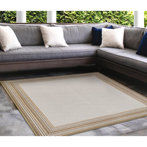 Liora Manne Carmel Multi Border Indoor Outdoor Area Rug Sand