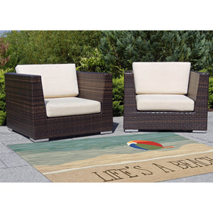 Liora Manne Frontporch Life's A Beach Indoor Outdoor Area Rug Sand