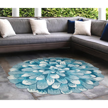 Load image into Gallery viewer, Liora Manne Frontporch Mum Indoor Outdoor Rug Aqua