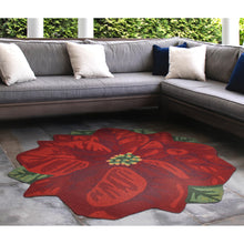 Load image into Gallery viewer, Liora Manne Frontporch Poinsettia Indoor Outdoor Area Rug Red