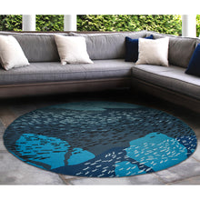 Load image into Gallery viewer, Liora Manne Ravella School Of Fish Indoor Outdoor Area Rug Navy