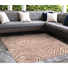 Load image into Gallery viewer, Liora Manne Ravella Zebra Indoor Outdoor Area Rug Brown
