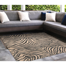 Load image into Gallery viewer, Liora Manne Ravella Zebra Indoor Outdoor Area Rug Black