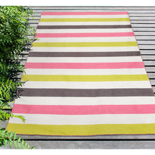 Load image into Gallery viewer, Liora Manne Sorrento Fiesta Stripe Indoor Outdoor Area Rug Pink