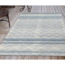 Load image into Gallery viewer, Liora Manne Artista Diamond Stripe Indoor Outdoor Area Rug Denim