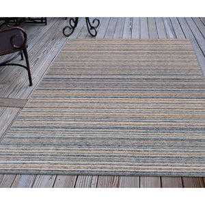 Liora Manne Dakota Stripe Indoor Outdoor Area Rug Navy