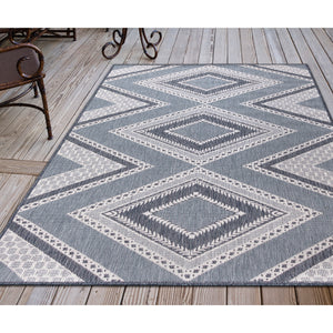 Liora Manne Malibu Diamond Trio Indoor Outdoor Area Rug Navy