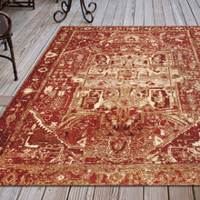 Load image into Gallery viewer, Liora Manne Marina Heriz Indoor Outdoor Area Rug Burgundy