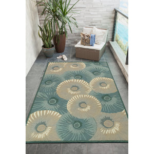 Liora Manne Capri Pleated Inkcap Indoor Outdoor Area Rug Aqua