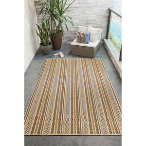 Liora Manne Carmel Rope Stripe Indoor Outdoor Area Rug Sand