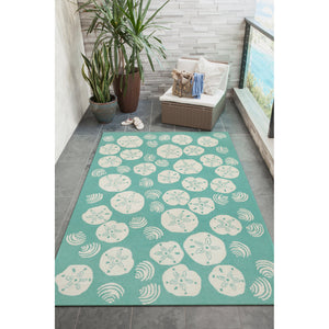 Liora Manne Frontporch Shell Toss Indoor Outdoor Area Rug Aqua