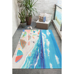 Liora Manne Illusions Dog Beach Indoor Outdoor Mat Ocean