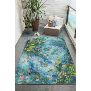 Liora Manne Illusions Peaceful Pond Indoor Outdoor Mat Seafoam