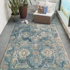 Liora Manne Marina Kashan Indoor Outdoor Area Rug Blue