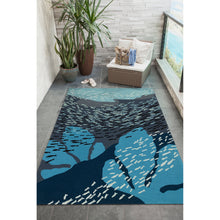 Load image into Gallery viewer, Liora Manne Ravella School Of Fish Indoor Outdoor Area Rug Navy