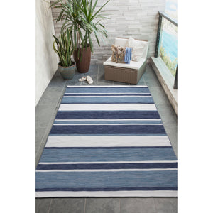 Liora Manne Sorrento Boat Stripe Indoor Outdoor Area Rug Navy