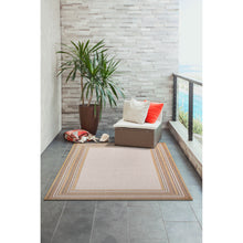 Load image into Gallery viewer, Liora Manne Carmel Multi Border Indoor Outdoor Area Rug Sand
