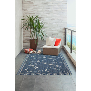 Liora Manne Carmel Dragonfly Indoor Outdoor Area Rug Navy