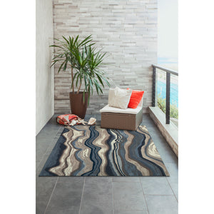 Liora Manne Ravella Ipanema Indoor Outdoor Area Rug Blue/grey