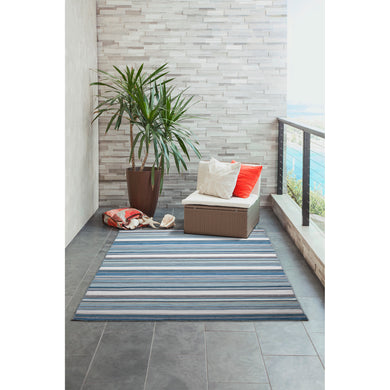 Liora Manne Sonoma Malibu Stripe Indoor Outdoor Area Rug Seascape