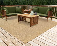 Load image into Gallery viewer, Liora Manne Carmel Texture Stripe Indoor Outdoor Area Rug Sand