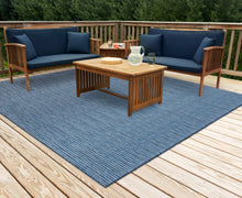 Load image into Gallery viewer, Liora Manne Carmel Texture Stripe Indoor Outdoor Area Rug Navy