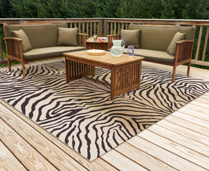 Liora Manne Carmel Zebra Indoor Outdoor Area Rug Sand