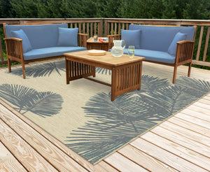 Liora Manne Carmel Palm Indoor Outdoor Area Rug Aqua