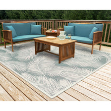 Load image into Gallery viewer, Liora Manne Carmel Fronds Indoor Outdoor Area Rug Aqua