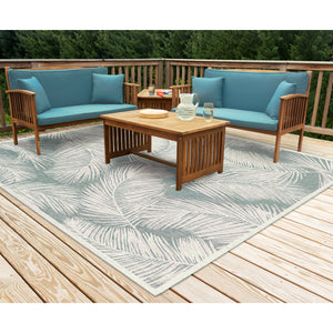 Liora Manne Carmel Fronds Indoor Outdoor Area Rug Aqua