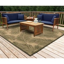 Load image into Gallery viewer, Liora Manne Carmel Fronds Indoor Outdoor Area Rug Green