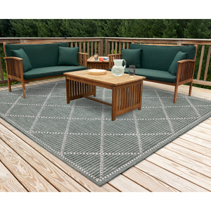 Liora Manne Malibu Checker Diamond Indoor Outdoor Area Rug Green