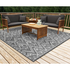 Liora Manne Malibu Ikat Indoor Outdoor Area Rug Charcoal