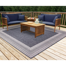 Load image into Gallery viewer, Liora Manne Malibu Etched Border Indoor Outdoor Area Rug Navy