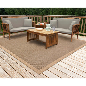 Liora Manne Sahara Texture Border Indoor Outdoor Area Rug Natural