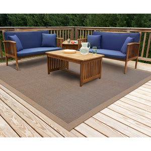 Liora Manne Sahara Texture Border Indoor Outdoor Area Rug Navy