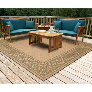 Liora Manne Sahara Diamond Border Indoor Outdoor Area Rug Green