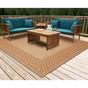 Liora Manne Sahara Diamond Border Indoor Outdoor Area Rug Terracotta