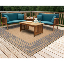 Load image into Gallery viewer, Liora Manne Sahara Diamond Border Indoor Outdoor Area Rug Navy