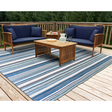 Load image into Gallery viewer, Liora Manne Sonoma Malibu Stripe Indoor Outdoor Area Rug Seascape