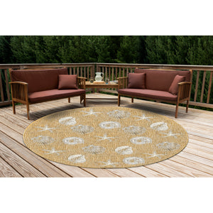 Liora Manne Carmel Shells Indoor Outdoor Area Rug Sand